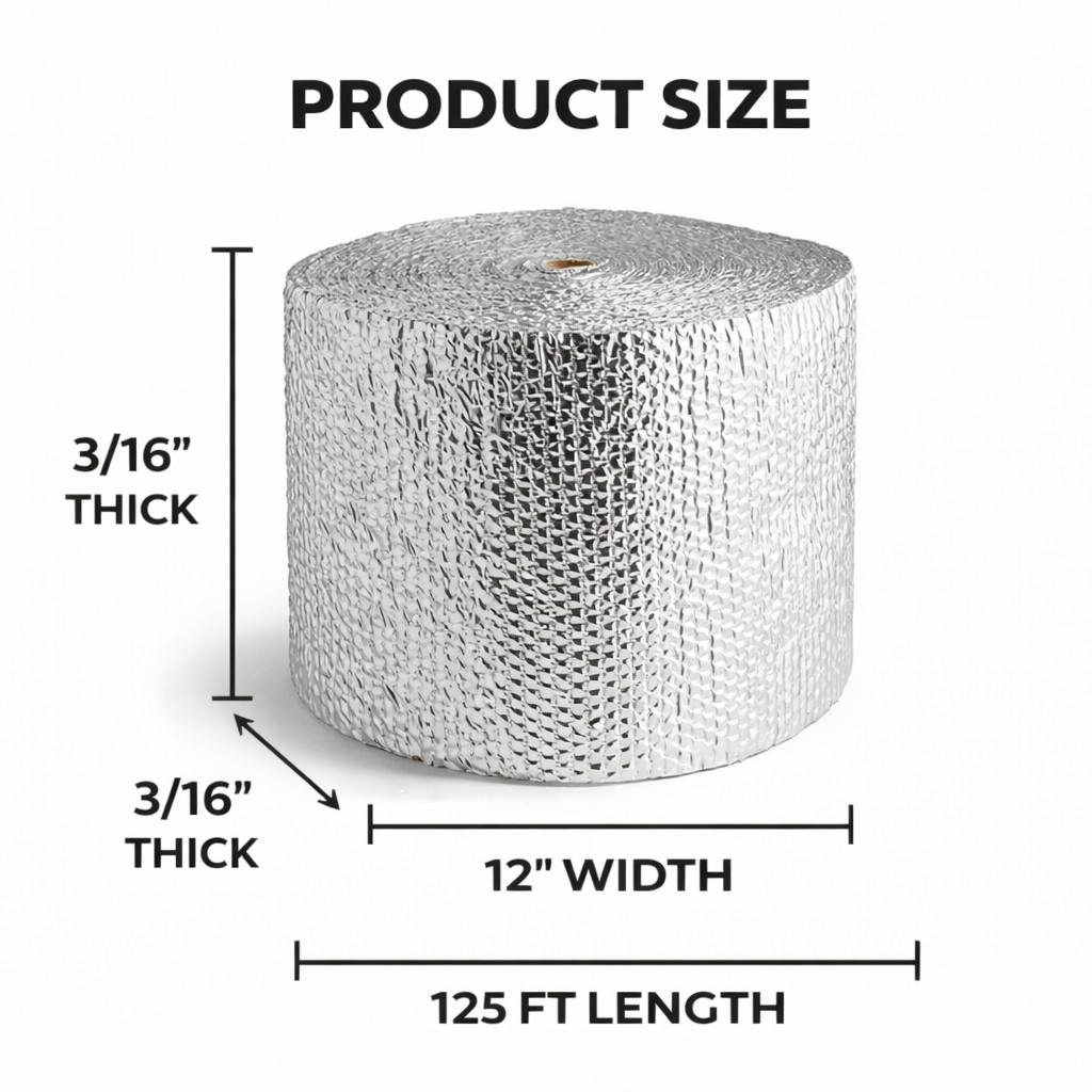 INSULATED FOIL BUBBLE WRAP 12″x 25′ THERMAL PACKAGING FOR FOOD SHIPPING HOT/COLD