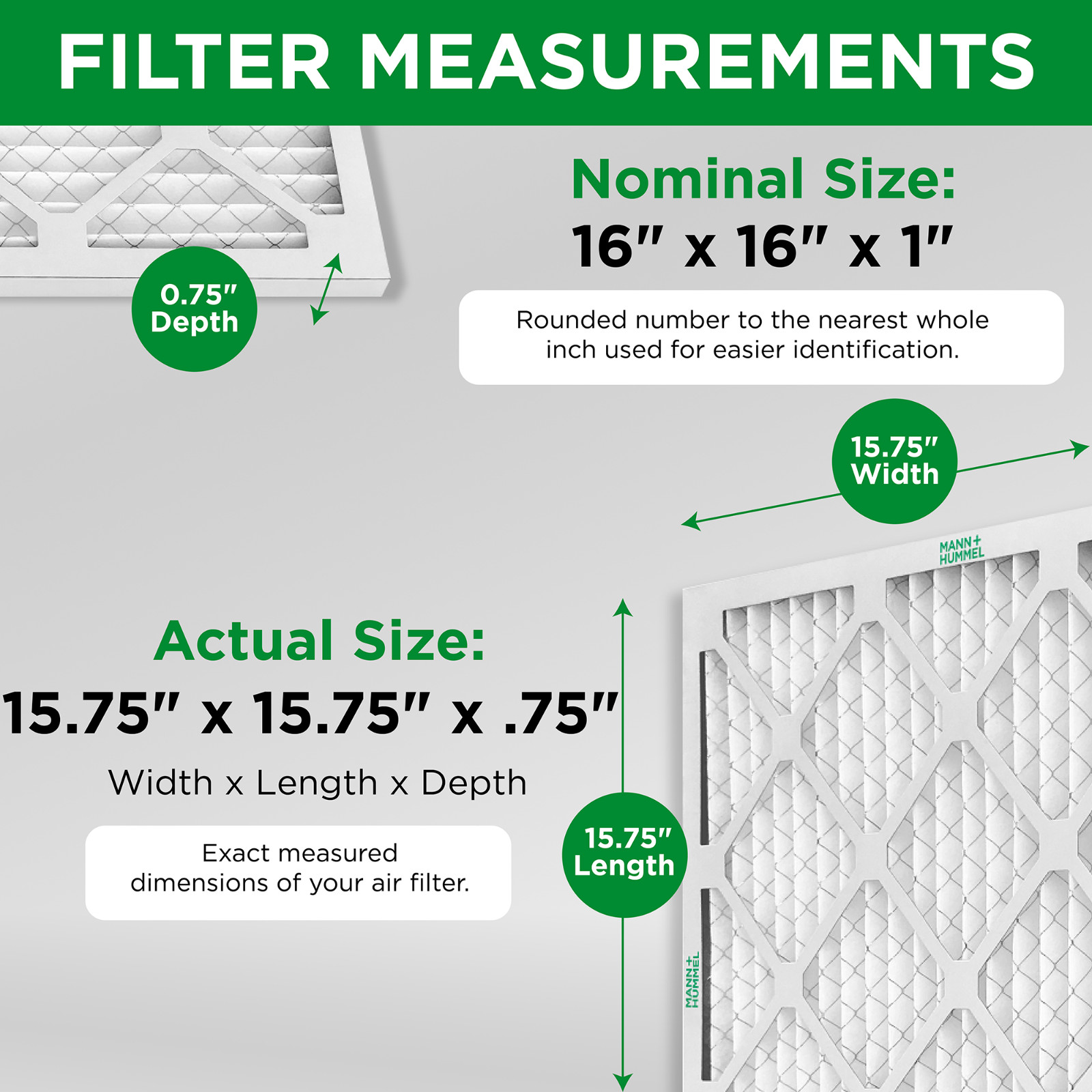 16X16X1 MERV 8 Pleated AC Furnace Air Filters. 6 Pack. Made in USA