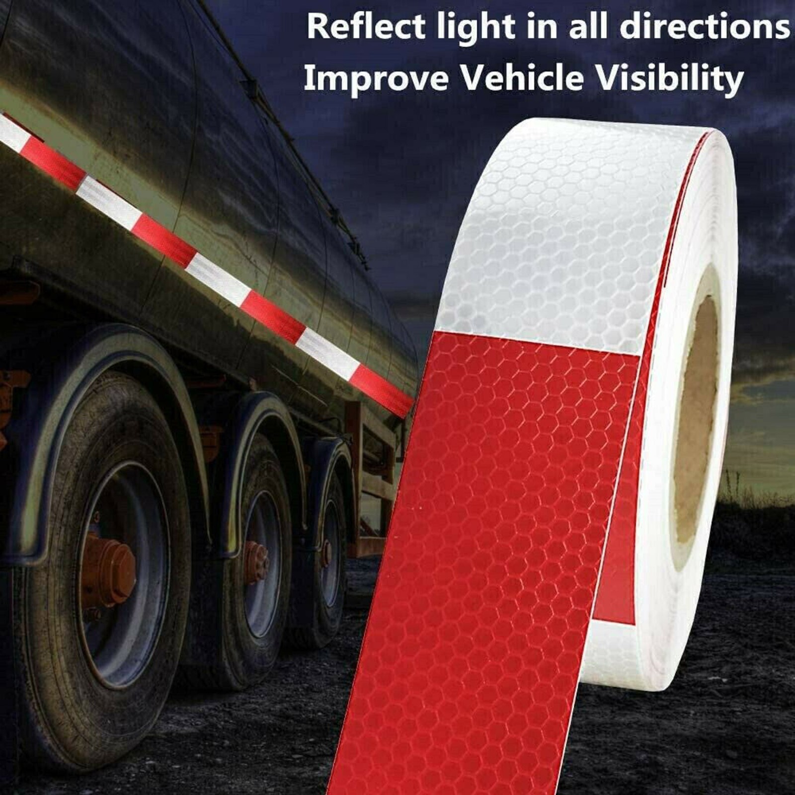 Conspicuity Tape DOT-C2 Approved Reflective Trailer Red White 2”x50’ /1 Roll
