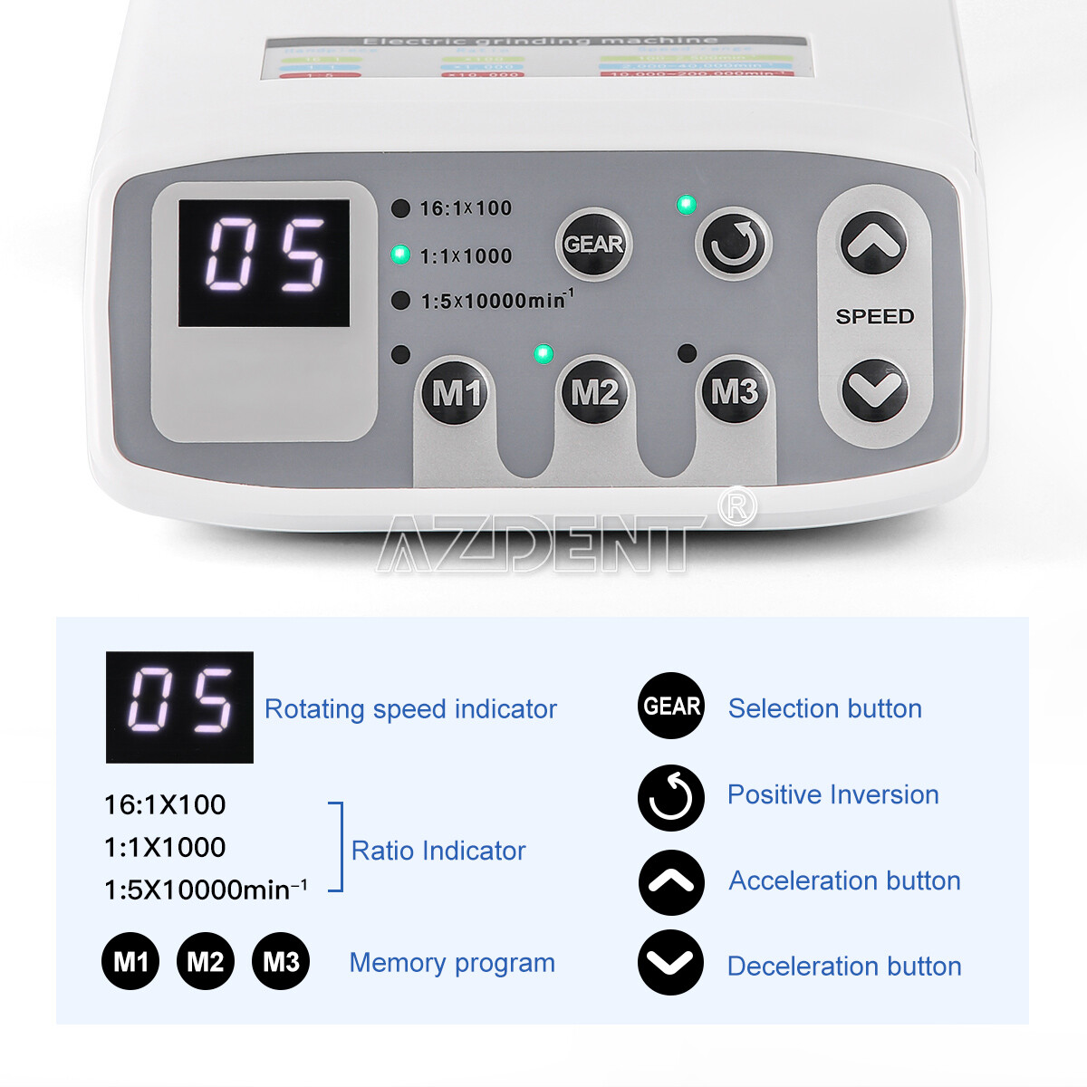 Dental LED Brushless Electric Micro Motor 1:5 Increasing Contra Angle Handpiece