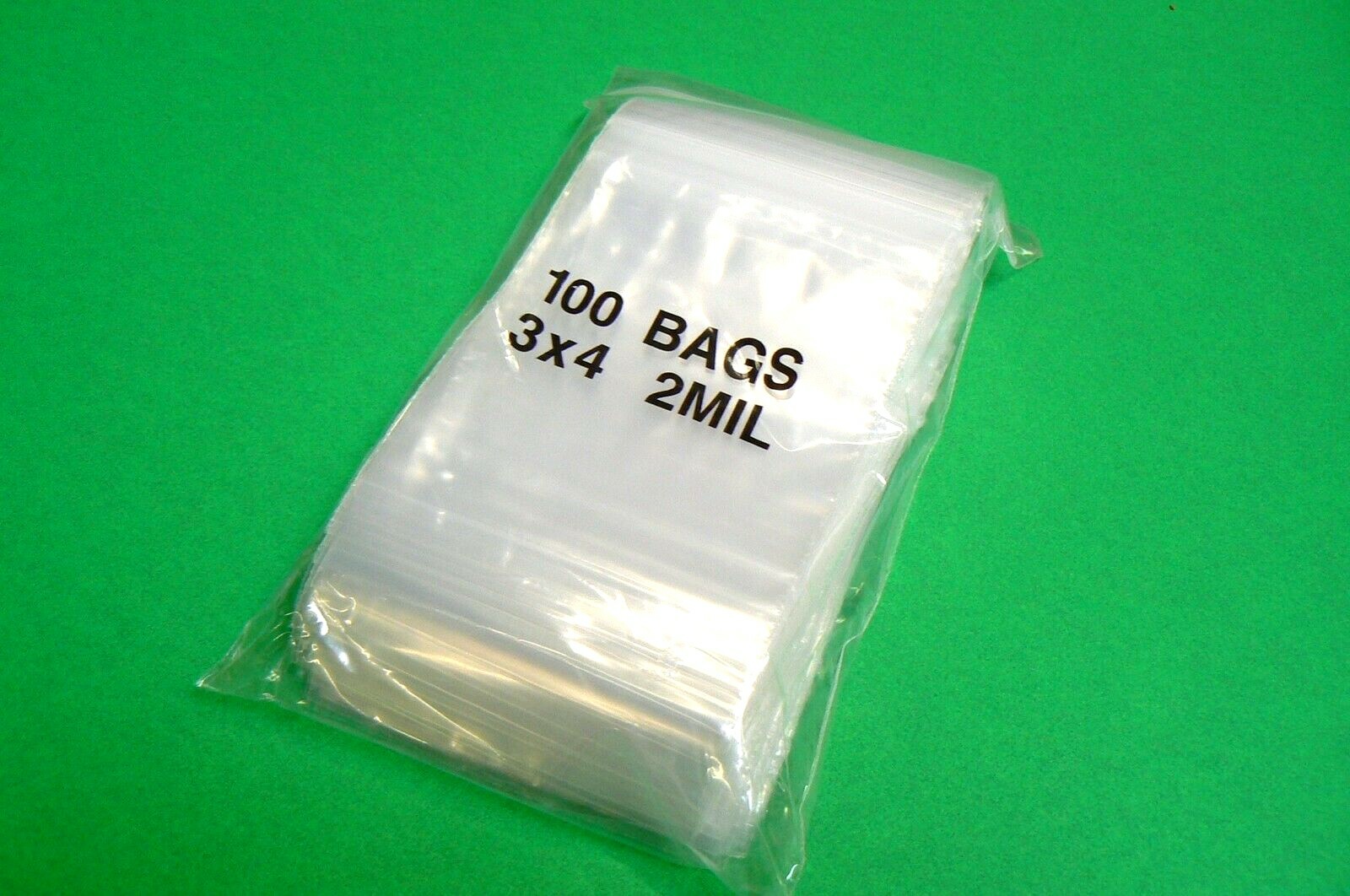 500 Clear 2mil 3×4 Zip Seal Lock Bags Reclosable Baggies 3″ x 4″ Zip Slide Bags