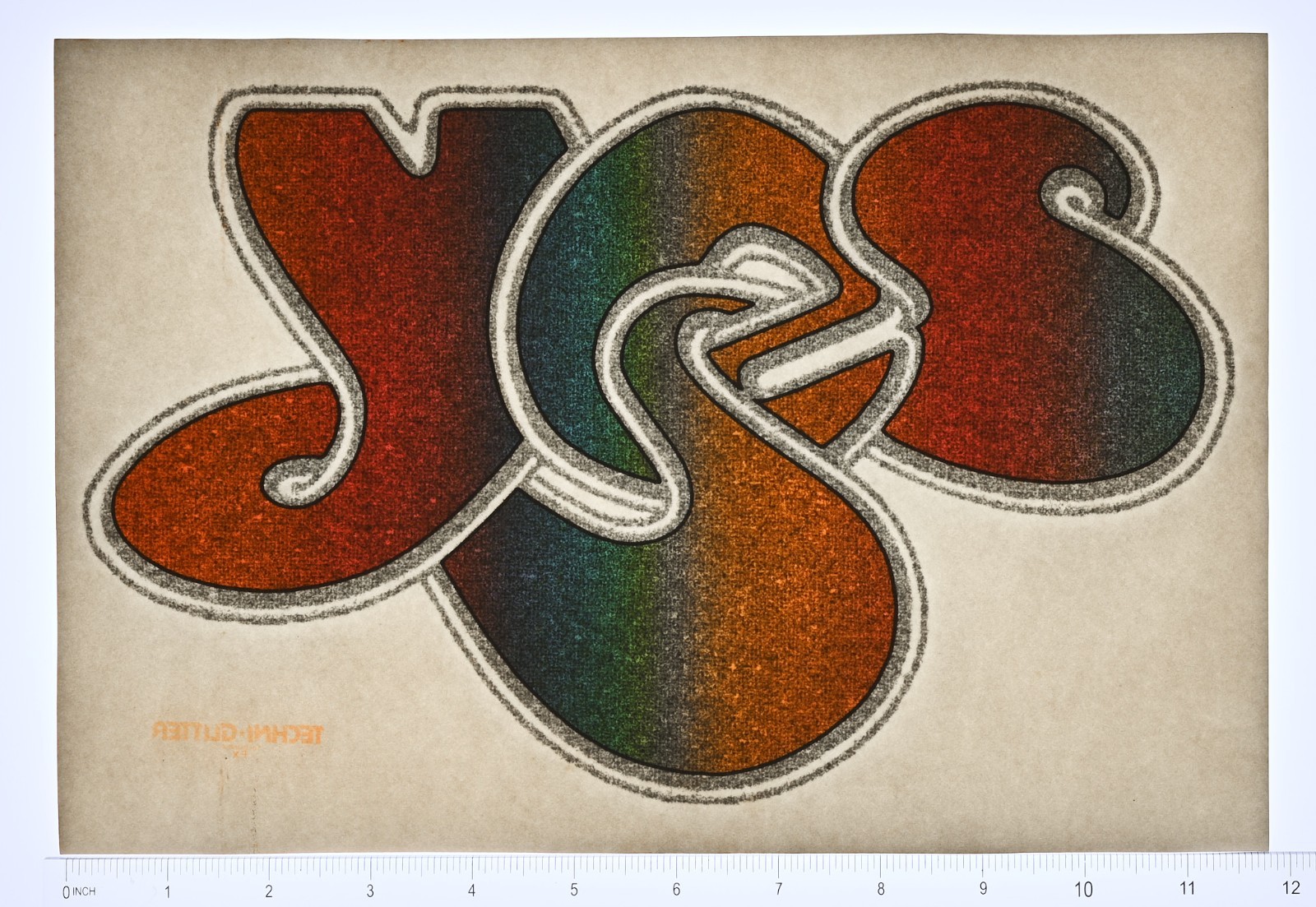 VINTAGE 1970s Heat Transfer | YES Band Rainbow Glitter – Techni-Glitter