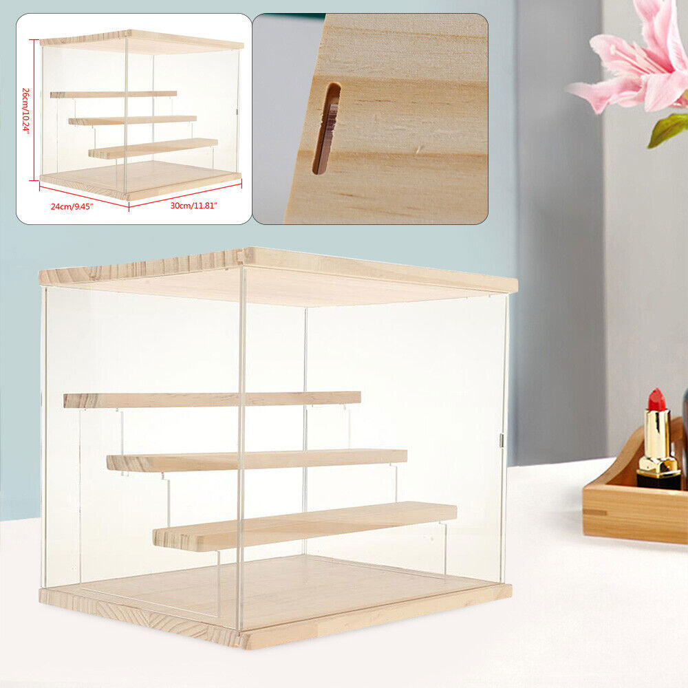 4-Tier Large Acrylic Display Case Dustproof Box for Collectibles Action Figures