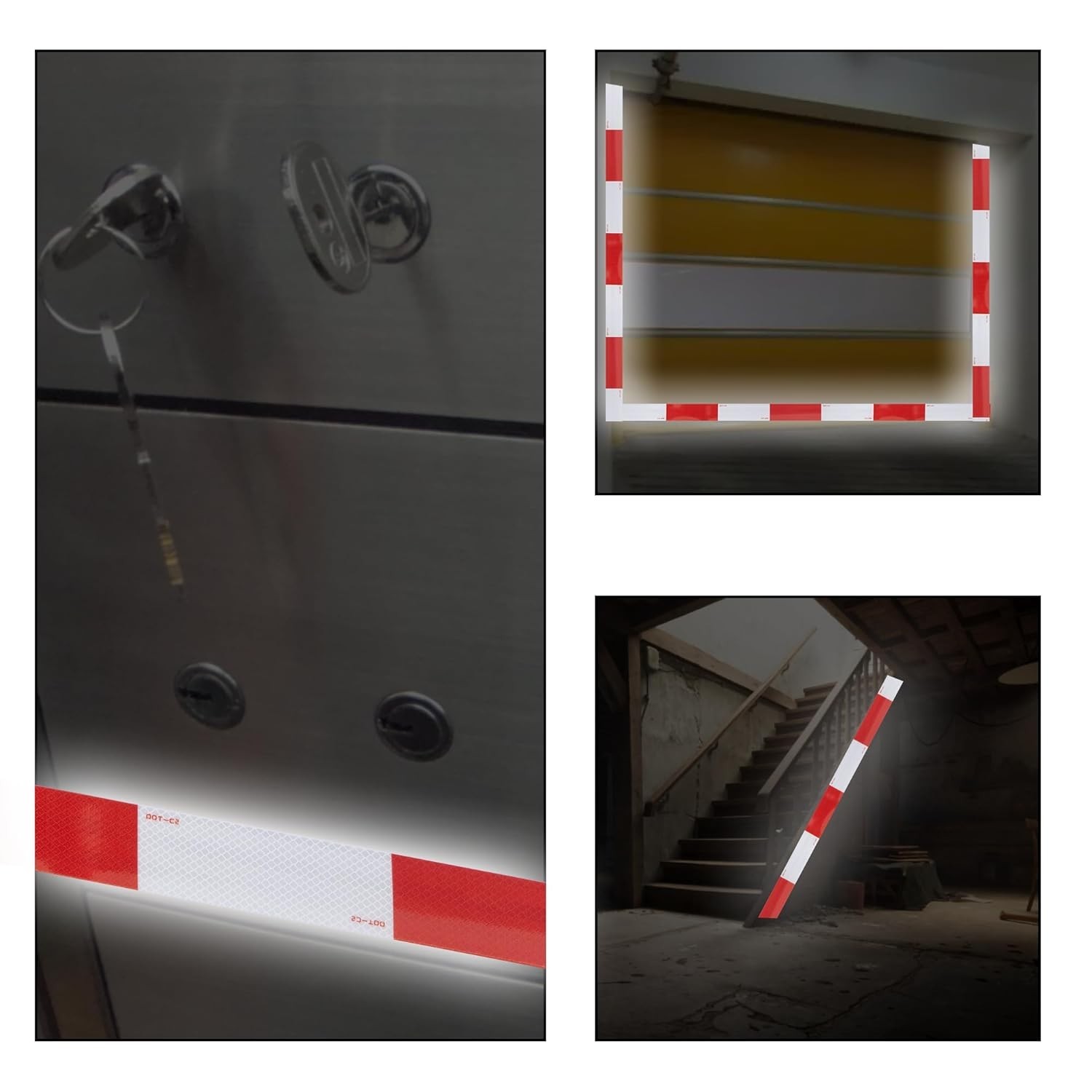 DOT C2 Reflective Tape 2 Inch x 30Ft Red White Waterproof Safety Truck