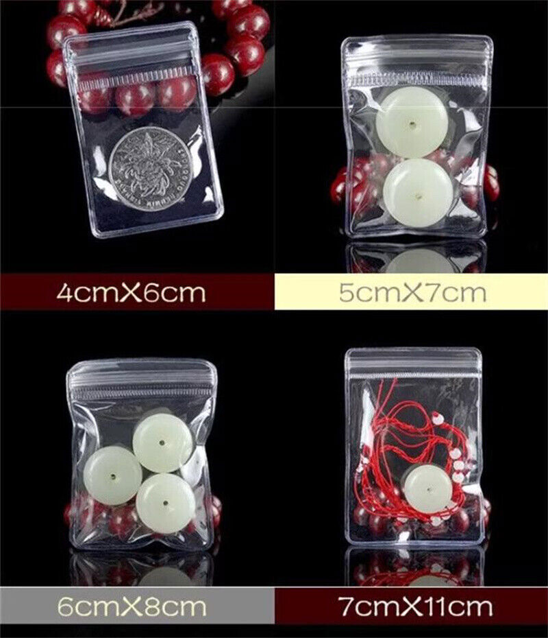 Jewelry Storage BagClear Plastic Coin Bag For Zip Lock Anti-oxidation Pouch PVC