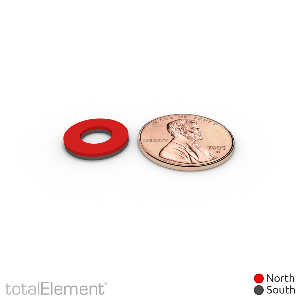 1/2 x 1/4 x 1/16 Inch Thin Neodymium Rare Earth Ring Magnets N42 (50 Pack)