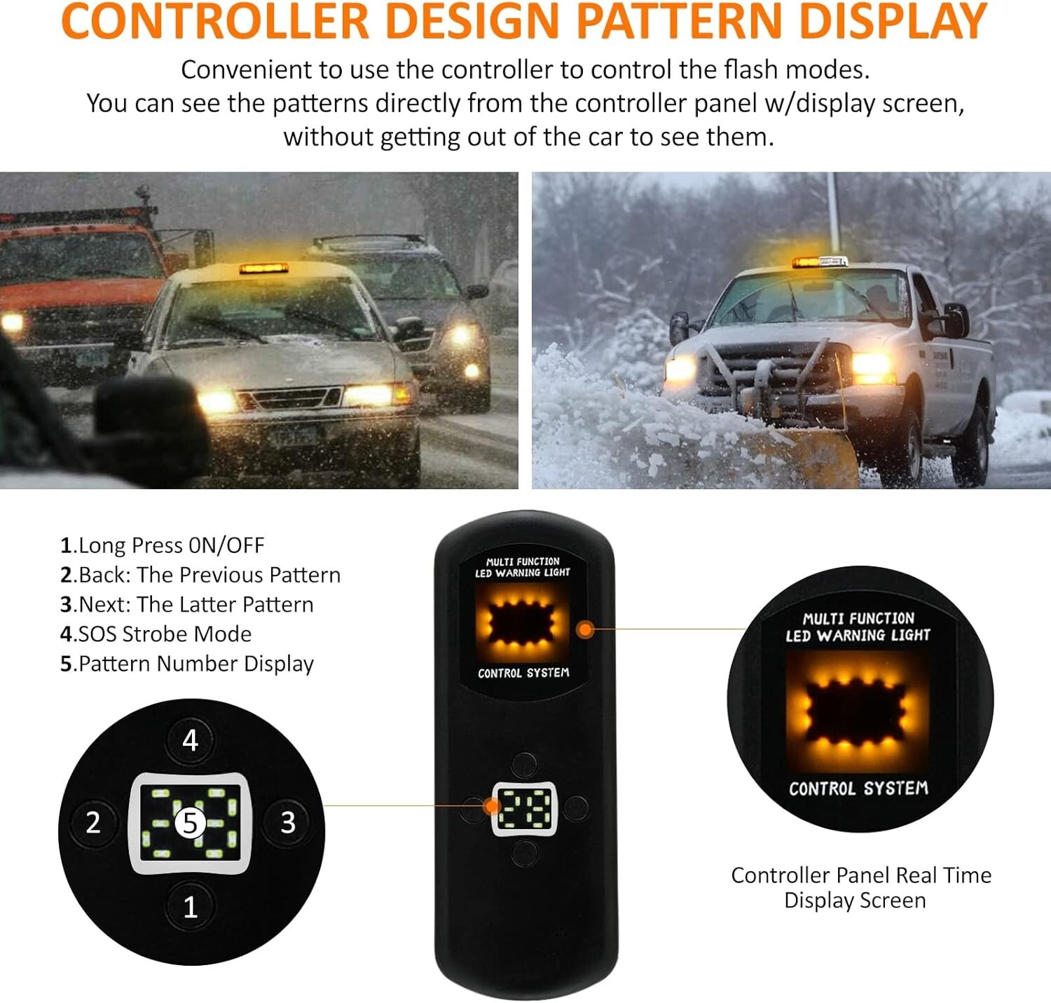 72 LED Roof Top Strobe Beacon Light Bar for Tow Trucks Snow Plow & Emergency car