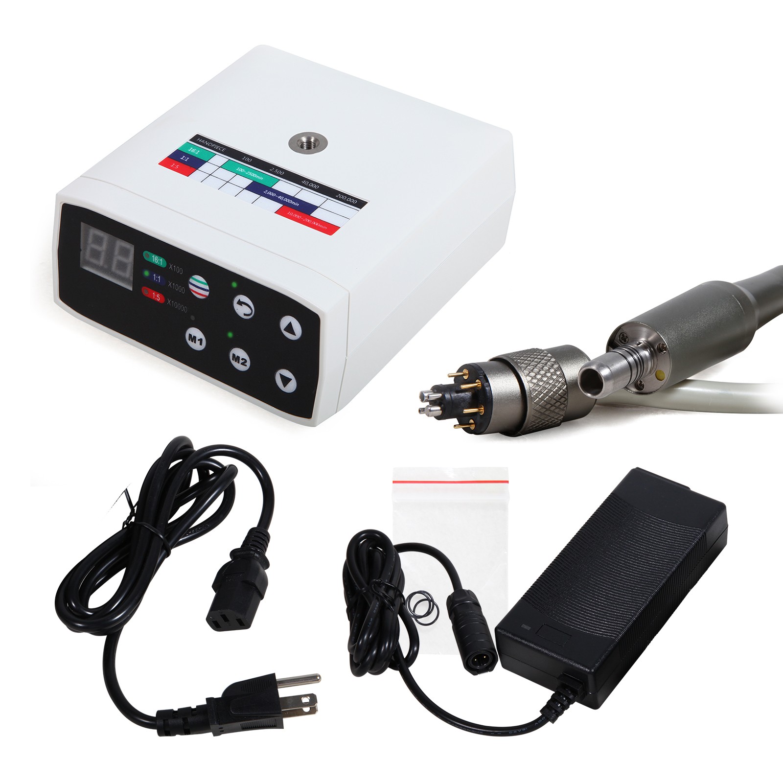 LED Electric Brushless Micro Motor/1:5 Fiber Optic Increase Contra Angle SANDENT