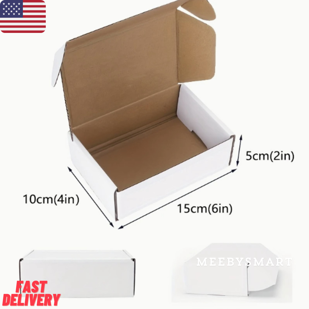5~50 6x4x2in Shipping Boxes Pack White Corrugated Cardboard Boxes giftbox Bussin