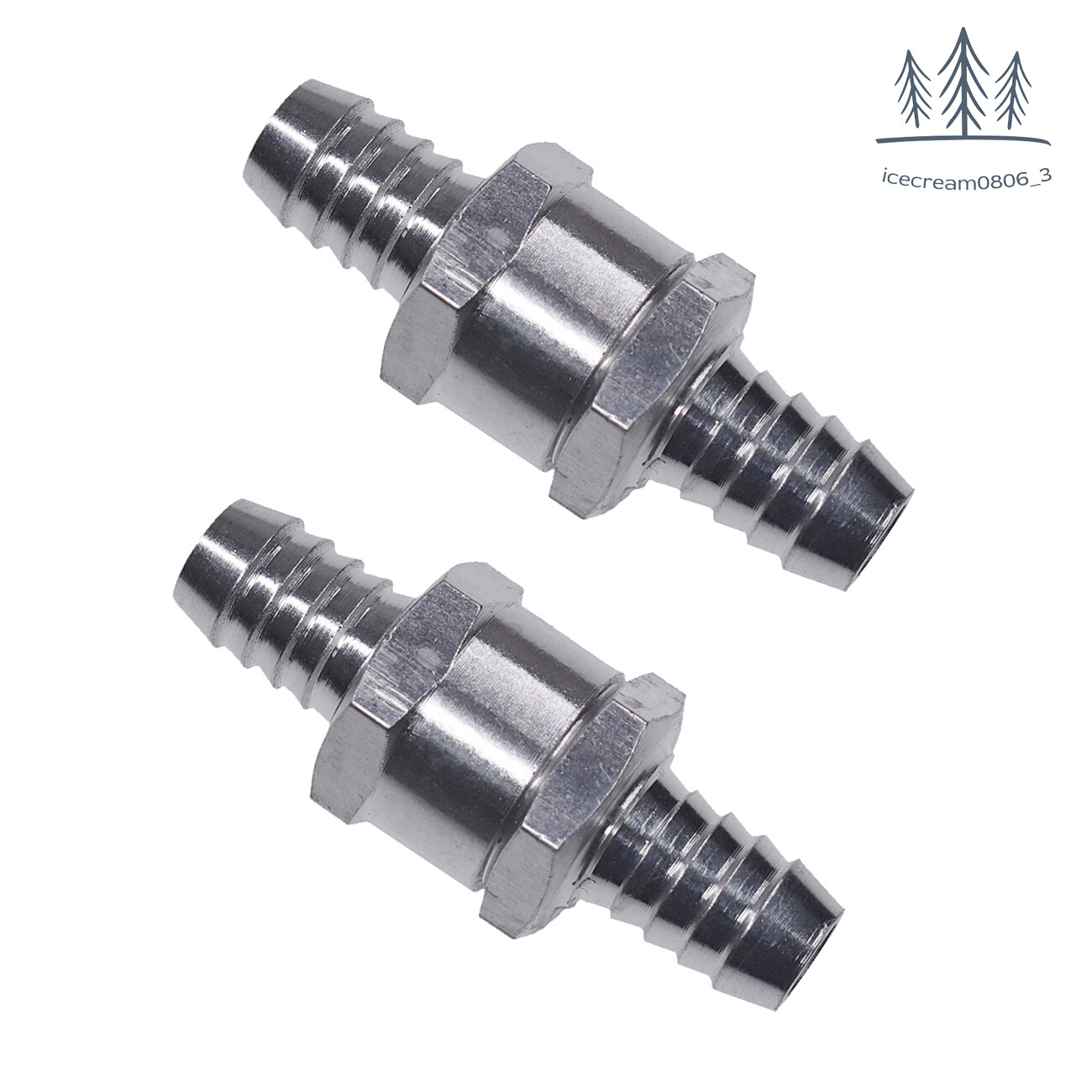 2pcs 12mm 1/2″ Fuel Non-Return One Way Check Valve Petrol Diesel Oil Aluminum