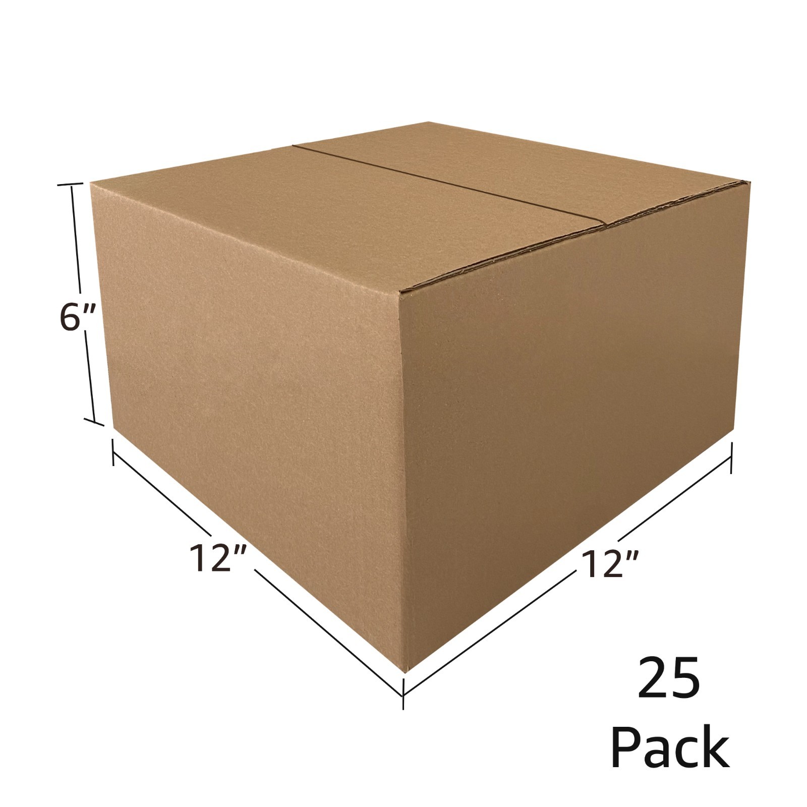 UOFFICE Flat Corrugated Boxes 12″ x 12″ x 6″ Bundle of 25 Shipping Boxes
