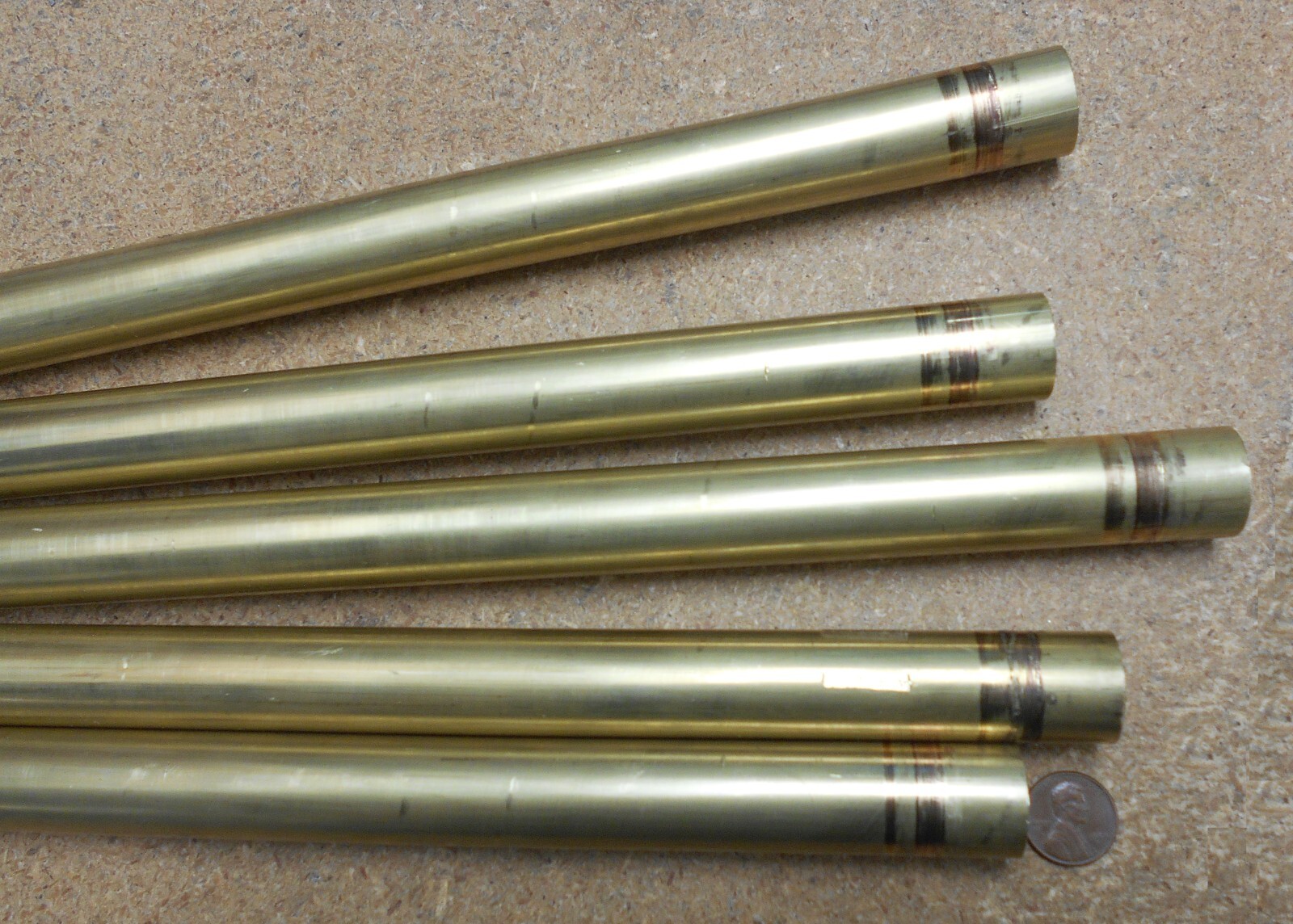 (5) Pieces 360 SOLID BRASS round stock 7/8″ (0.875) 12″ RND rod – cutoffs