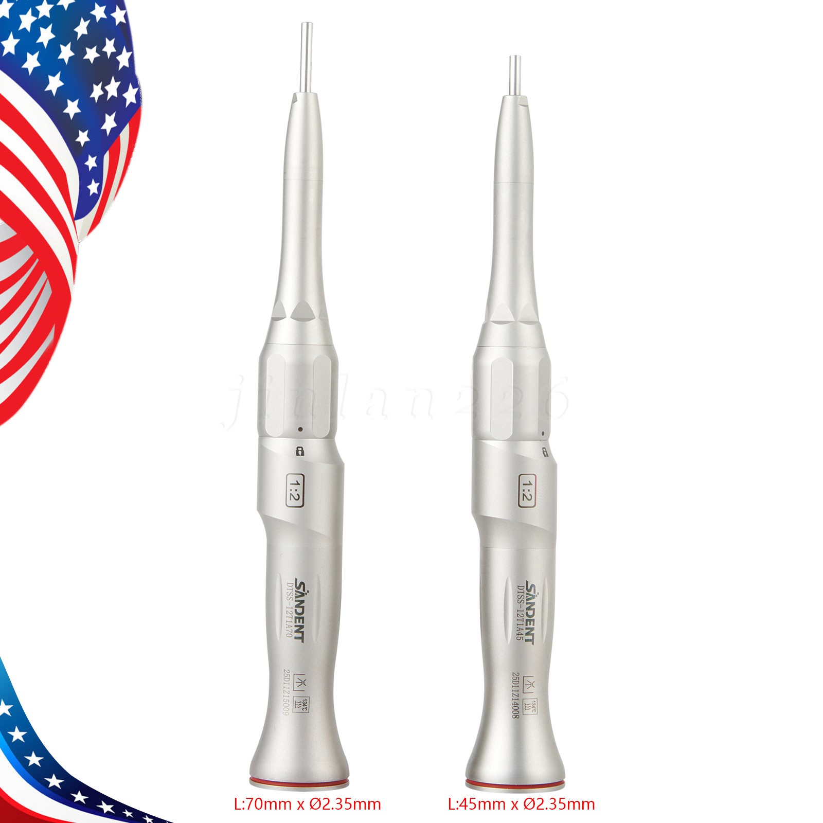 Dental 1:2 Surgical 20º Contra Angle/Straight Handpiece Fit 45mm/70mm