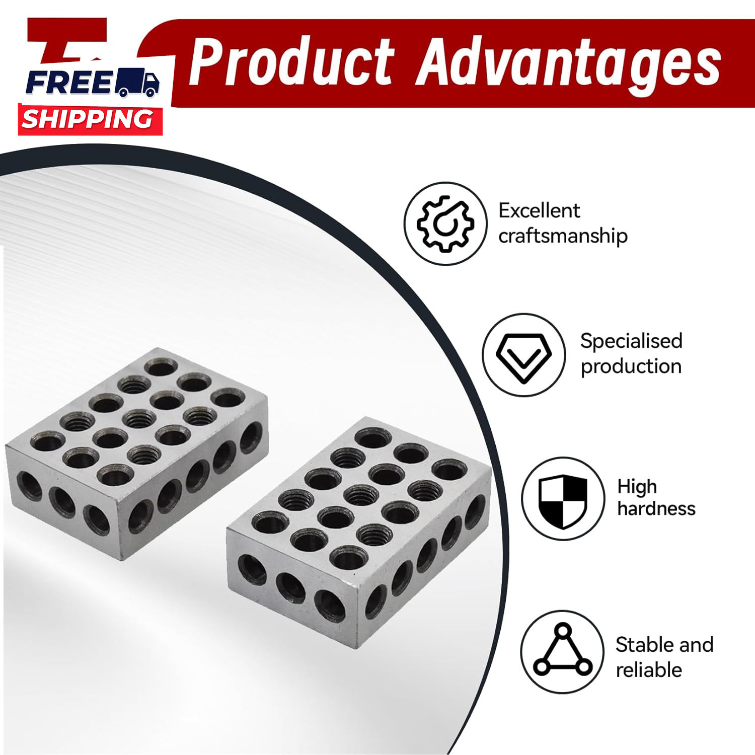 1 X 2 X 3 Inch Blocks Matched Pair Hardened Steel 23 Holes Accuracy 1 2 3 Block