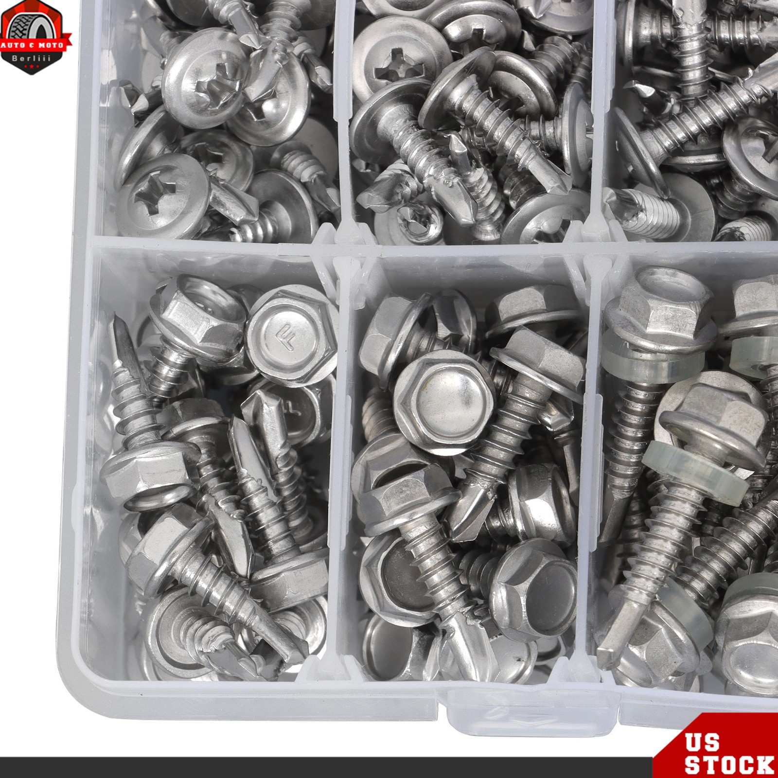 425Pack self-tapping screw kits #8 #10 self-drilling Screws 410 Stainless Steel