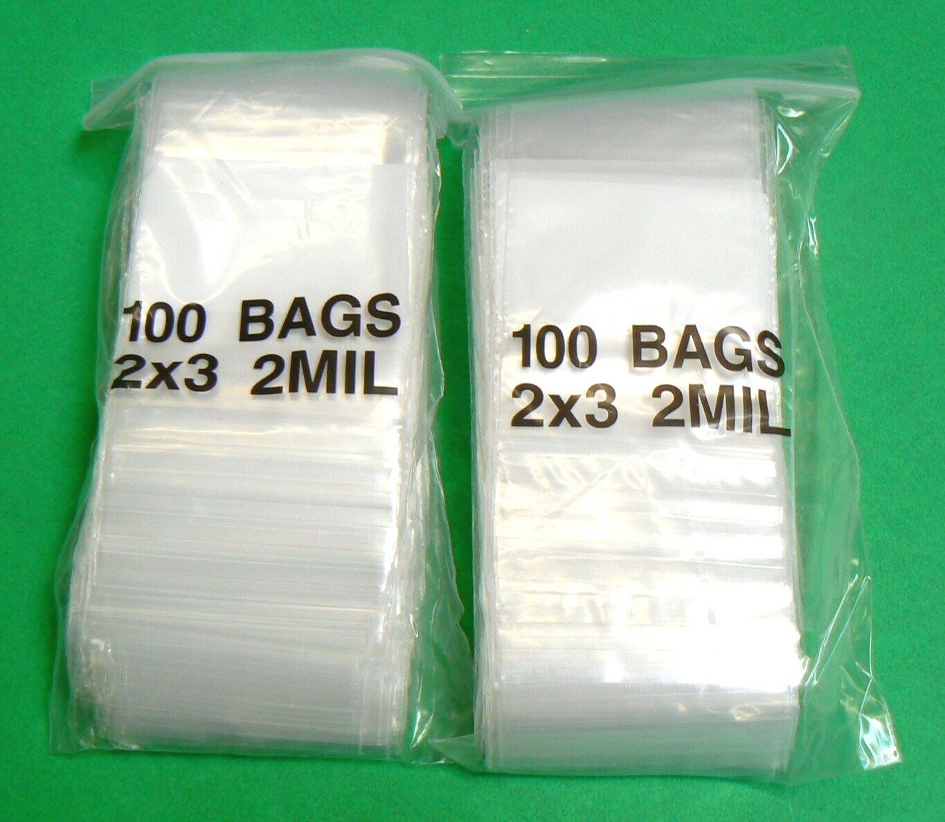 200 White Block Bag 2″x3″ Writeable 2mil Reclosable Baggies 2×3 Squeeze Zip Seal
