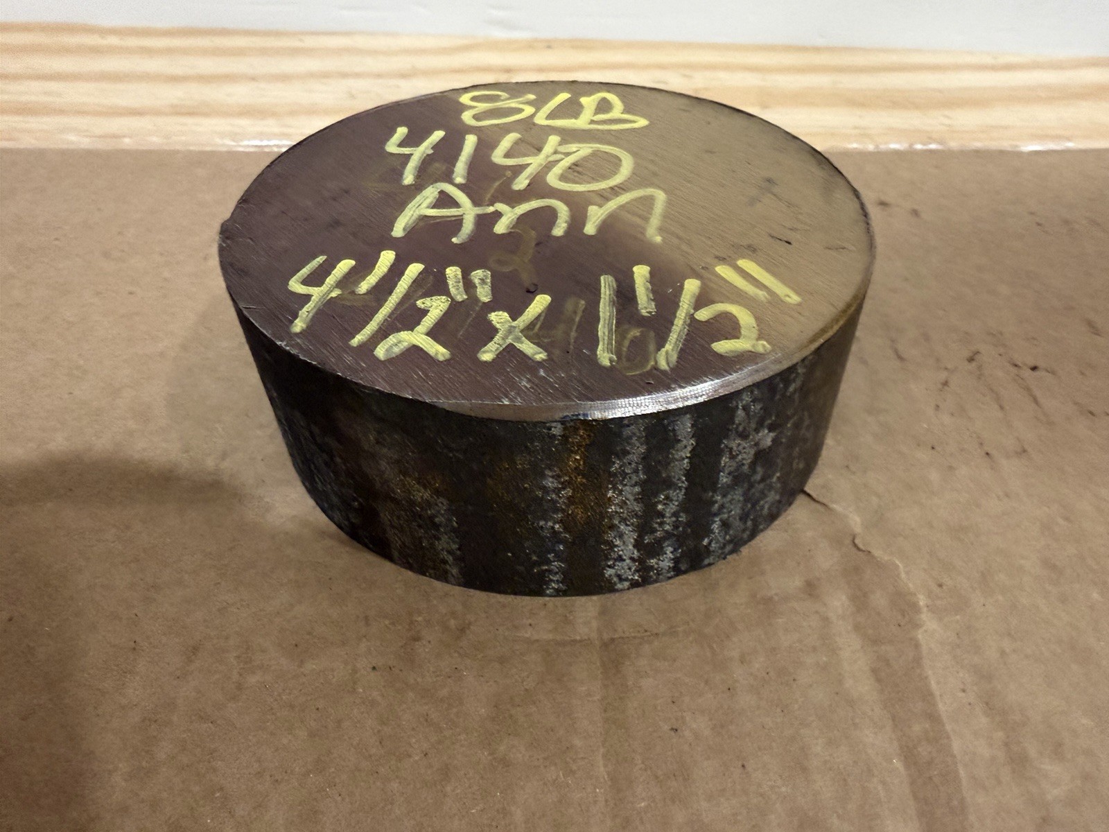 4140 Hot Rolled Steel Bar Round Stock Annealed 4 1/2” OD x ~1 1/2” One Piece