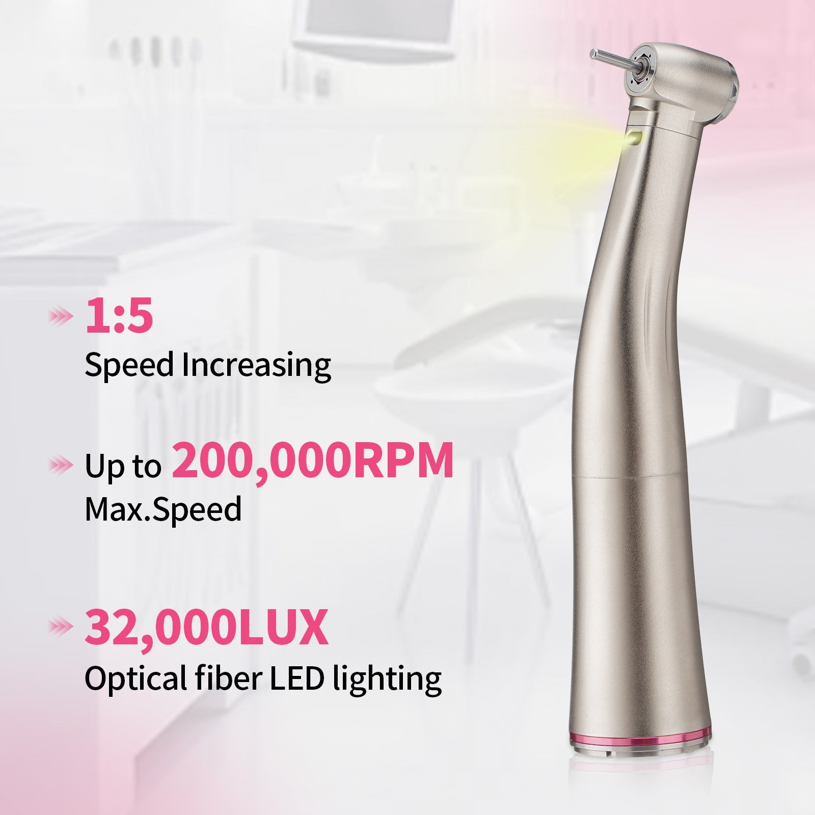 NSK Style Dental Brushless LED Electric Micro Motor 1:1/1:5 Increasing Handpiece