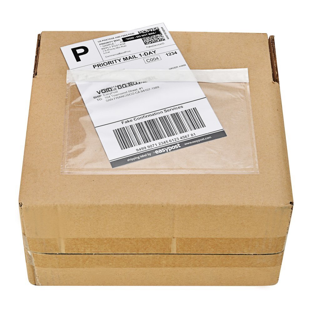 7.5 x 5.5 Clear Packing List Invoice Shipping Envelope Top Loading Self Adhesive