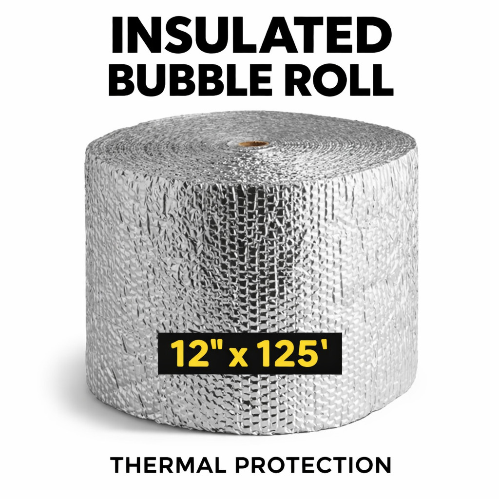 INSULATED FOIL BUBBLE WRAP 12″x 25′ THERMAL PACKAGING FOR FOOD SHIPPING HOT/COLD