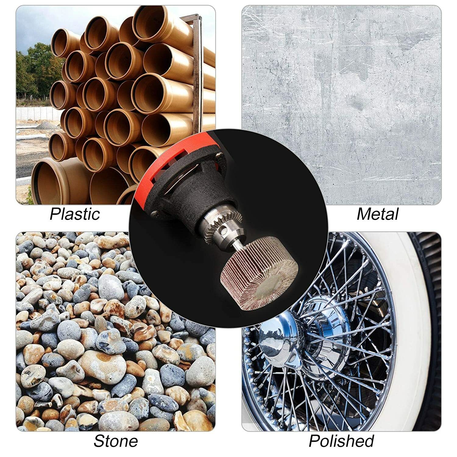 1x1x1/4″ Flap Wheel Sander for Drill Mounted Sanding Grinding 40 60 80 120 Grit