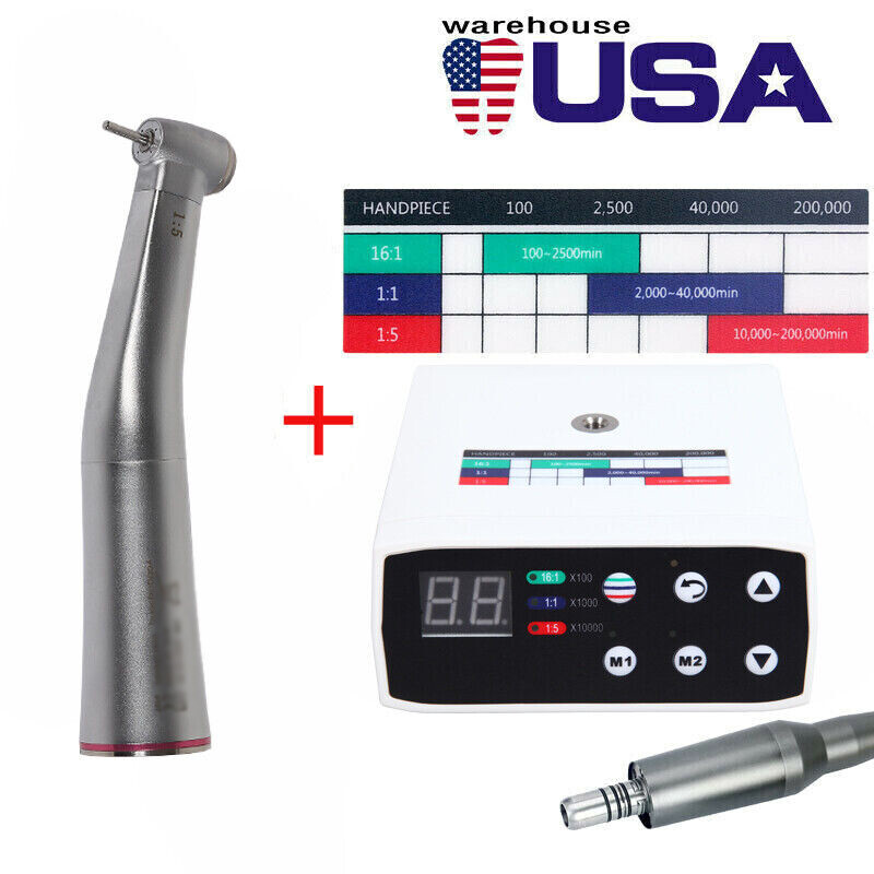 NSK Style Dental Brushless LED Electric Micro Motor 1:5 Increasing Handpiece New