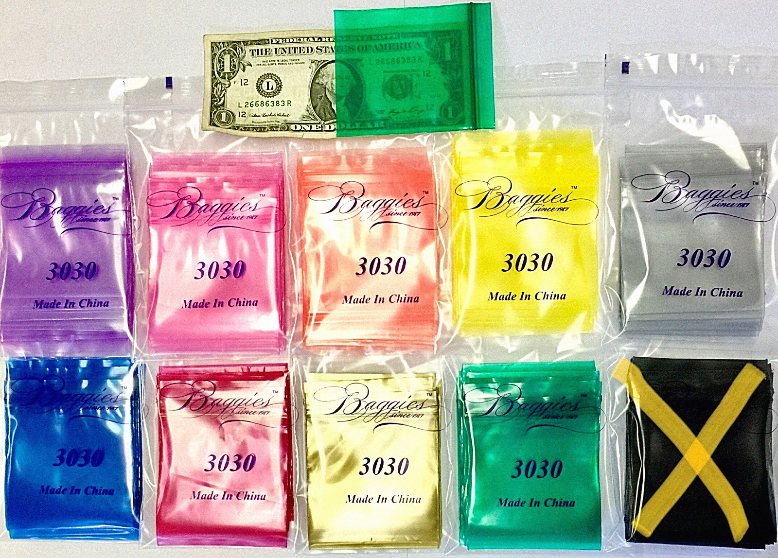 BaggiesSince1987 – 3030 Zip Color Bags 3″X3″ MIX OR CHOOSE 500PCS, READ DETAILS