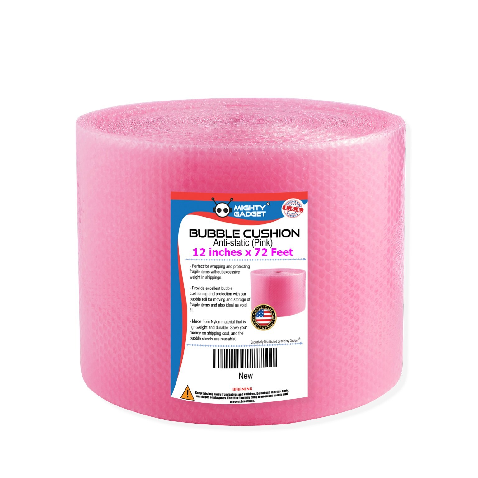 Small Bubble Cushioning Wrap Anti-Static Roll 72 ft x 12” Wide