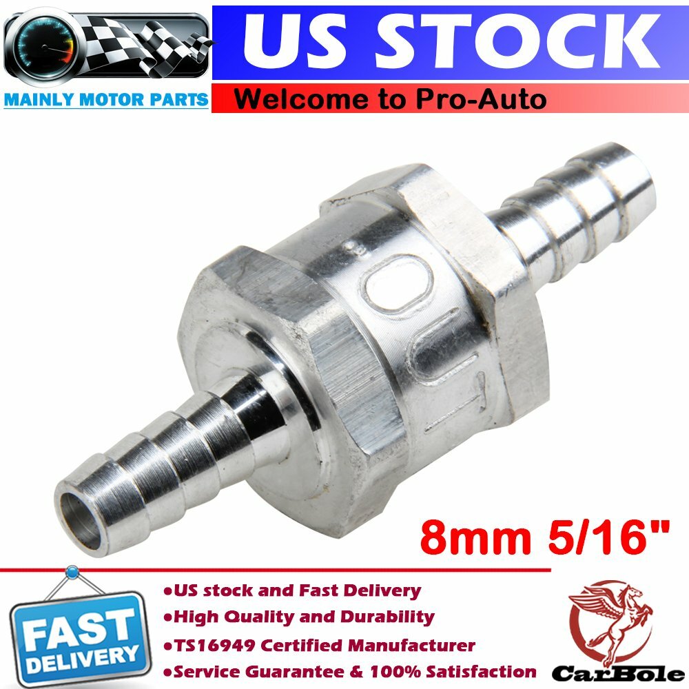 8mm 5/16″ Aluminium Fuel Line One Way Non Return Check Valve Petrol Diesel Oil