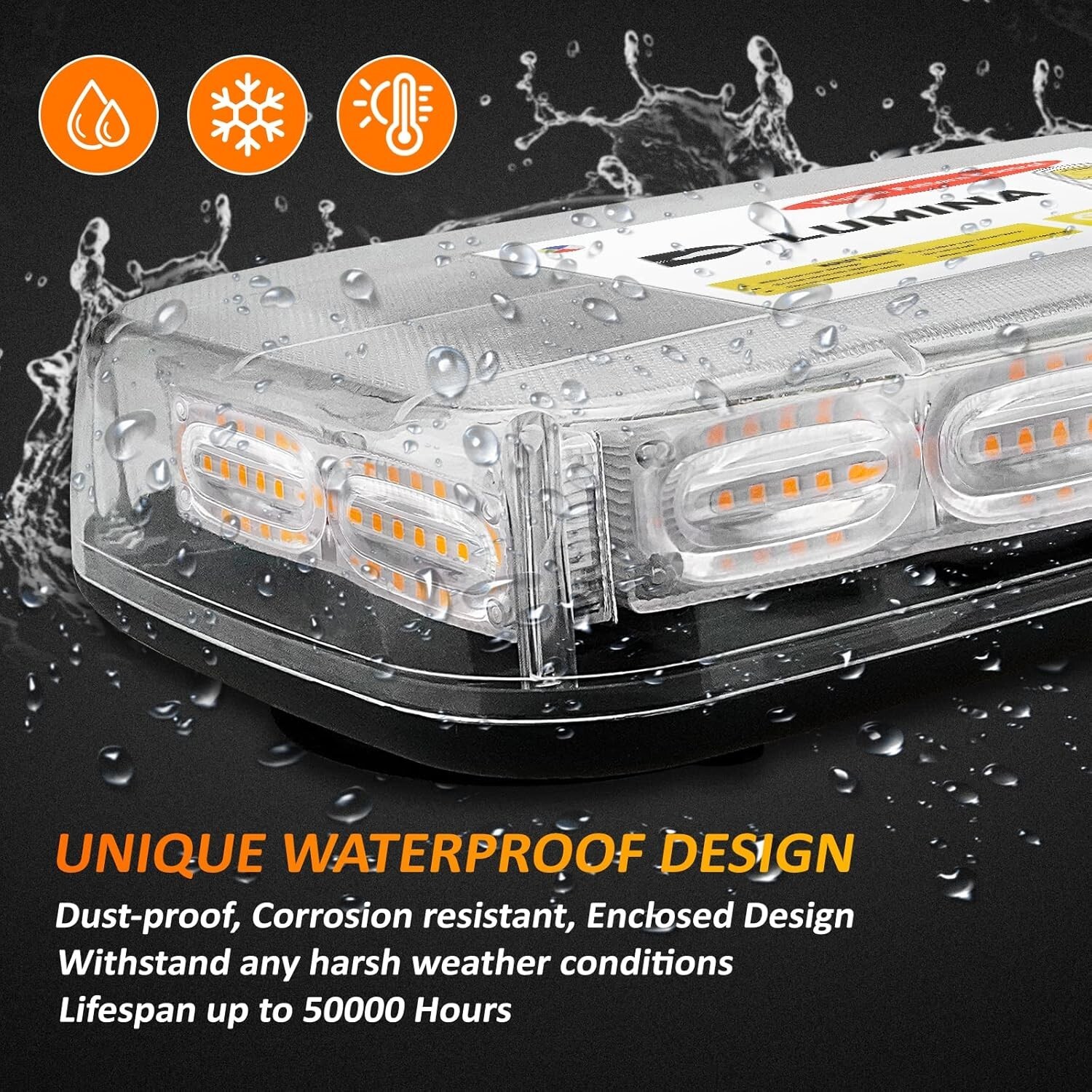72 LED Roof Top Strobe Beacon Light Bar for Tow Trucks Snow Plow & Emergency car