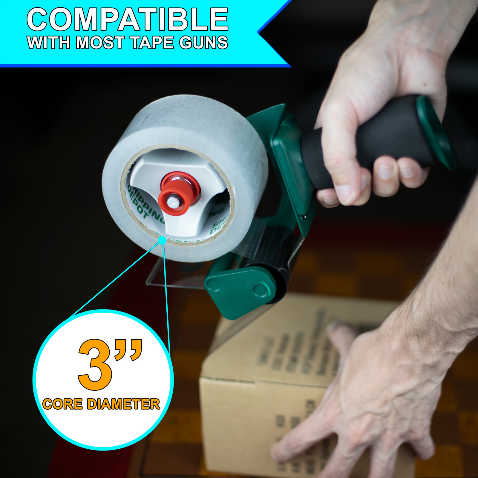 Up to 144 Rolls Carton Sealing Clear Packing Shipping Box Tape 2″ or 3″ x 110 Yd